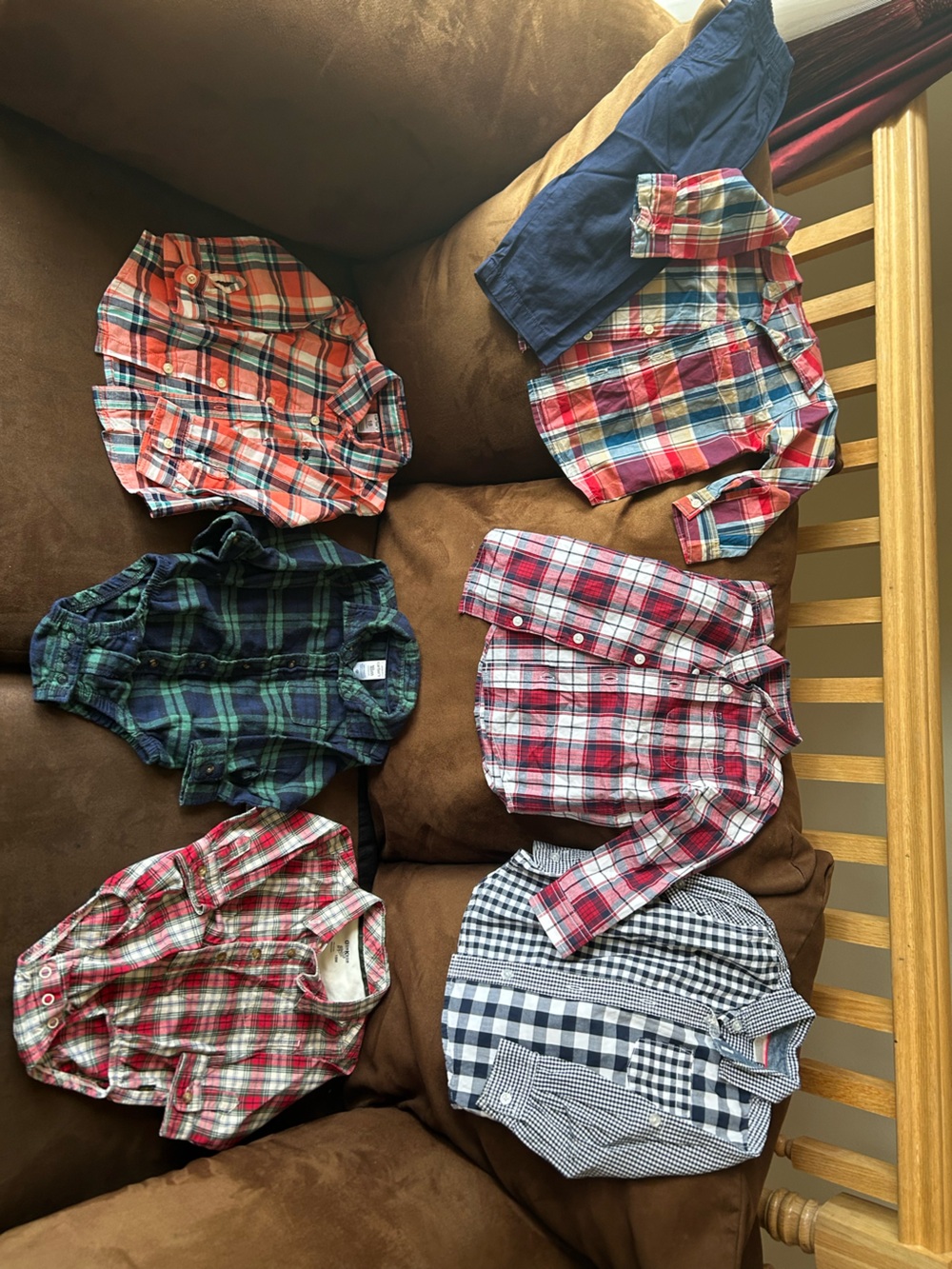 Lot of 6 Kids Plaid Button-Front Shirts (18mo)